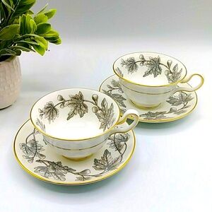 🫖HP! 2 Sets of Wedgwood Ashford Cups & Saucers. Made In England.